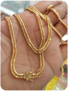 TRIPPLE LOCK NECKLACE SIZE 16,18,20,22,24