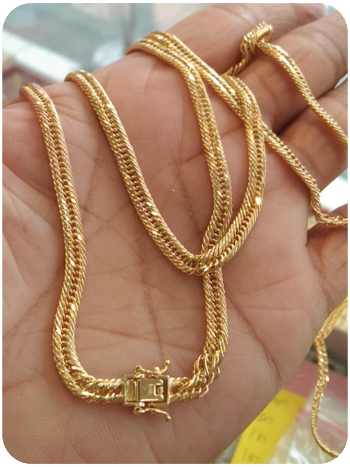 TRIPPLE LOCK NECKLACE SIZE 16,18,20,22,24